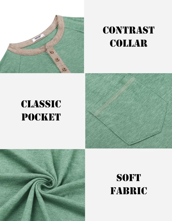COOFANDY Mens Henley Shirts Short Sleeve Casual Button T-Shirts Basic Tee Shirts Summer Vintage T Shirts with Pocket - Image 29