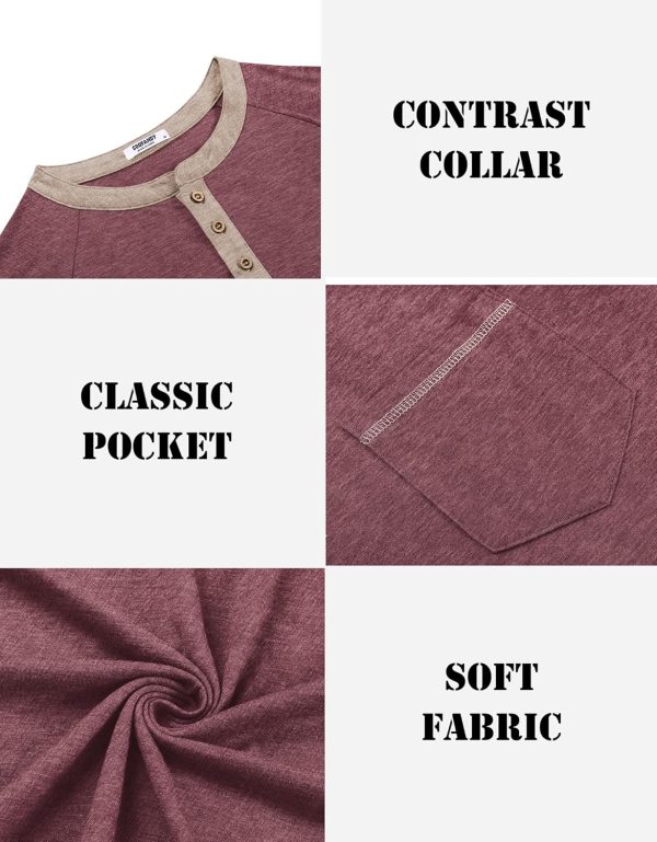 COOFANDY Mens Henley Shirts Short Sleeve Casual Button T-Shirts Basic Tee Shirts Summer Vintage T Shirts with Pocket - Image 47