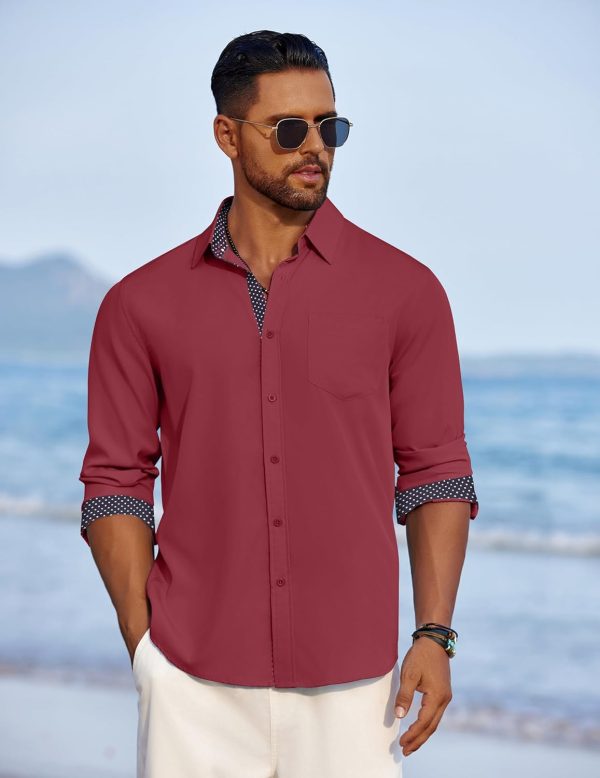 COOFANDY Men's Dress Shirt Wrinkle Free Regular Fit Stretch Long Sleeve Button Down Shirts - Image 4