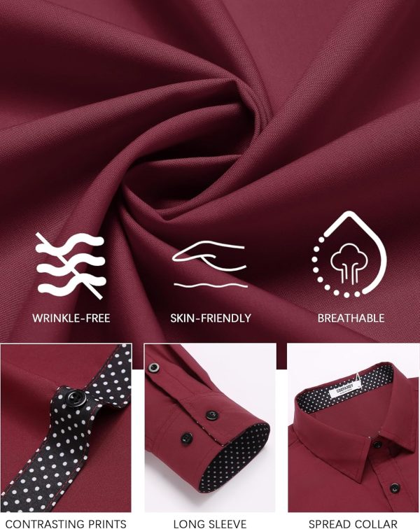 COOFANDY Men's Dress Shirt Wrinkle Free Regular Fit Stretch Long Sleeve Button Down Shirts - Image 6