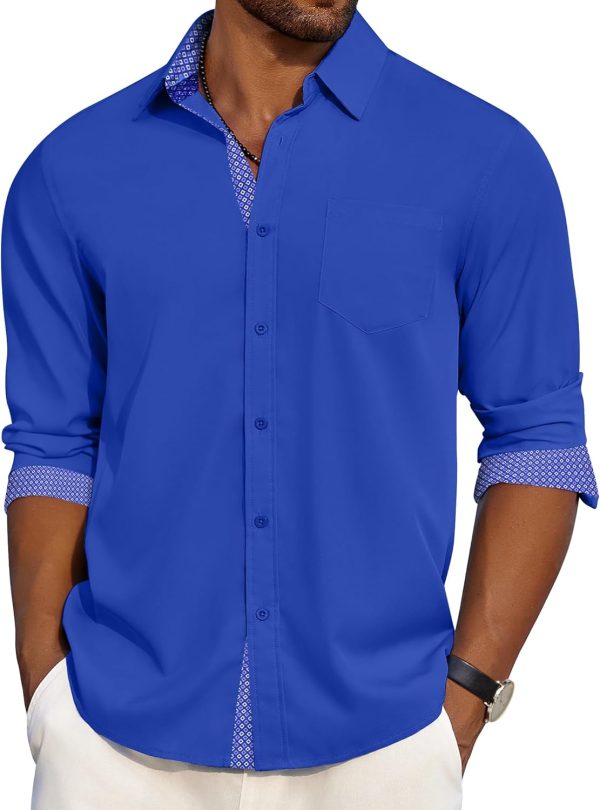 COOFANDY Men's Dress Shirt Wrinkle Free Regular Fit Stretch Long Sleeve Button Down Shirts - Image 7
