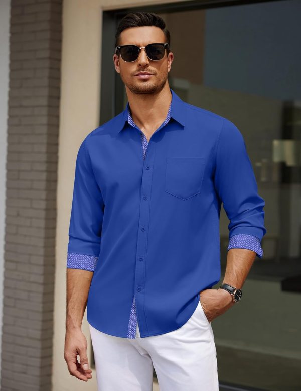 COOFANDY Men's Dress Shirt Wrinkle Free Regular Fit Stretch Long Sleeve Button Down Shirts - Image 8