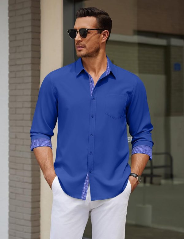 COOFANDY Men's Dress Shirt Wrinkle Free Regular Fit Stretch Long Sleeve Button Down Shirts - Image 9