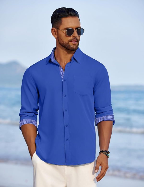 COOFANDY Men's Dress Shirt Wrinkle Free Regular Fit Stretch Long Sleeve Button Down Shirts - Image 10