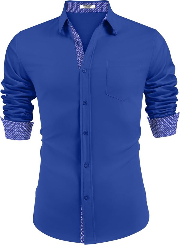 COOFANDY Men's Dress Shirt Wrinkle Free Regular Fit Stretch Long Sleeve Button Down Shirts - Image 11