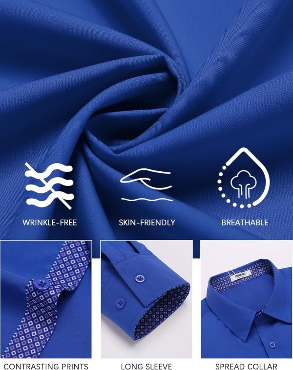 COOFANDY Men's Dress Shirt Wrinkle Free Regular Fit Stretch Long Sleeve Button Down Shirts - Image 12