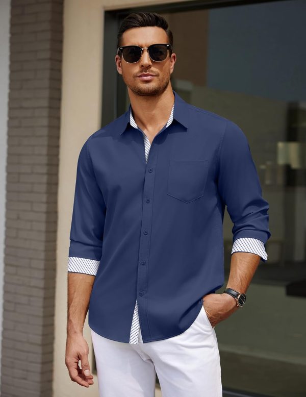 COOFANDY Men's Dress Shirt Wrinkle Free Regular Fit Stretch Long Sleeve Button Down Shirts - Image 14