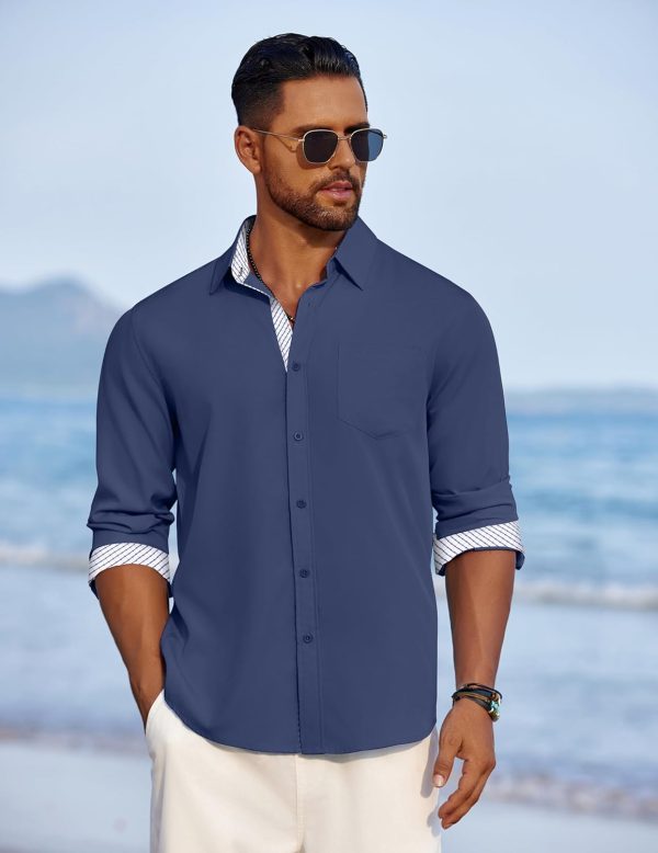 COOFANDY Men's Dress Shirt Wrinkle Free Regular Fit Stretch Long Sleeve Button Down Shirts - Image 16
