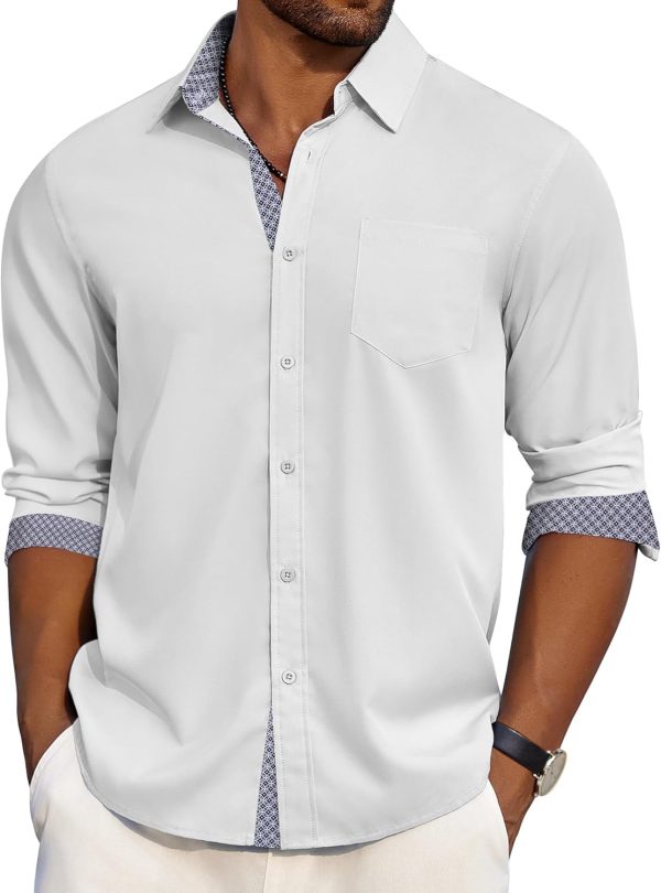 COOFANDY Men's Dress Shirt Wrinkle Free Regular Fit Stretch Long Sleeve Button Down Shirts - Image 18