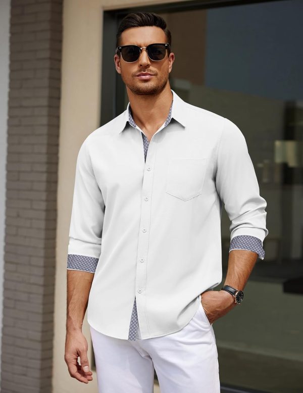 COOFANDY Men's Dress Shirt Wrinkle Free Regular Fit Stretch Long Sleeve Button Down Shirts - Image 19