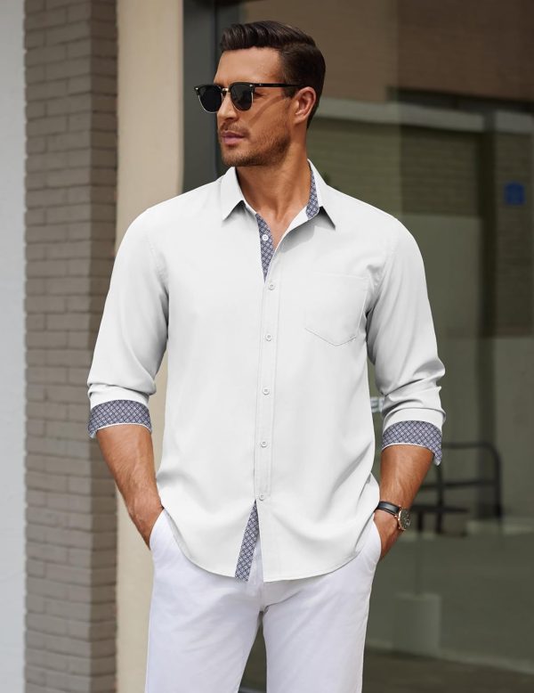 COOFANDY Men's Dress Shirt Wrinkle Free Regular Fit Stretch Long Sleeve Button Down Shirts - Image 20