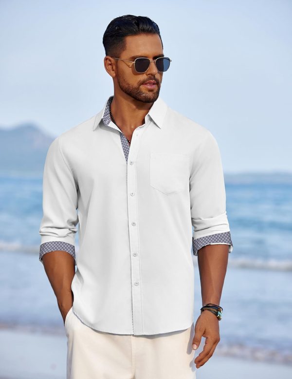 COOFANDY Men's Dress Shirt Wrinkle Free Regular Fit Stretch Long Sleeve Button Down Shirts - Image 21