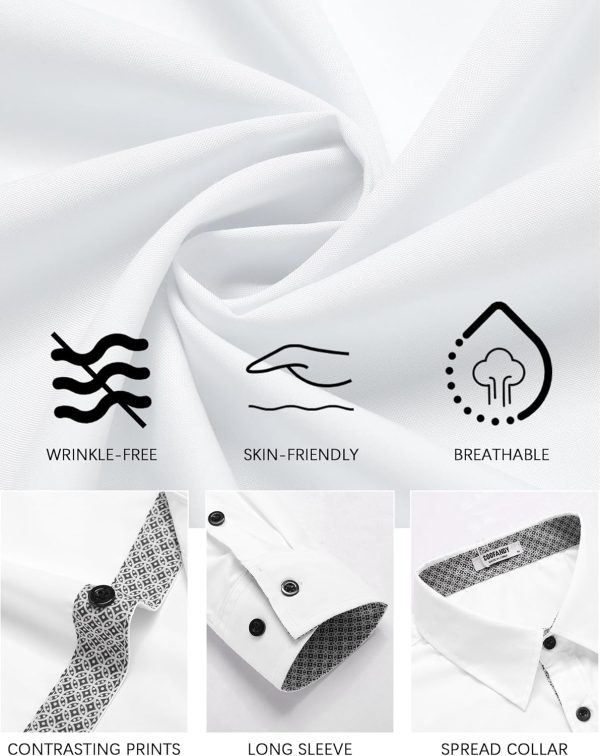 COOFANDY Men's Dress Shirt Wrinkle Free Regular Fit Stretch Long Sleeve Button Down Shirts - Image 22
