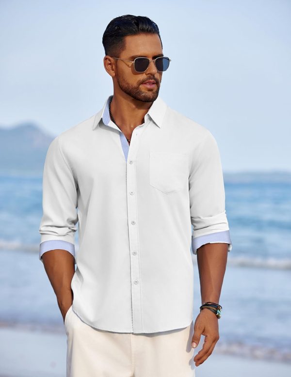 COOFANDY Men's Dress Shirt Wrinkle Free Regular Fit Stretch Long Sleeve Button Down Shirts - Image 43