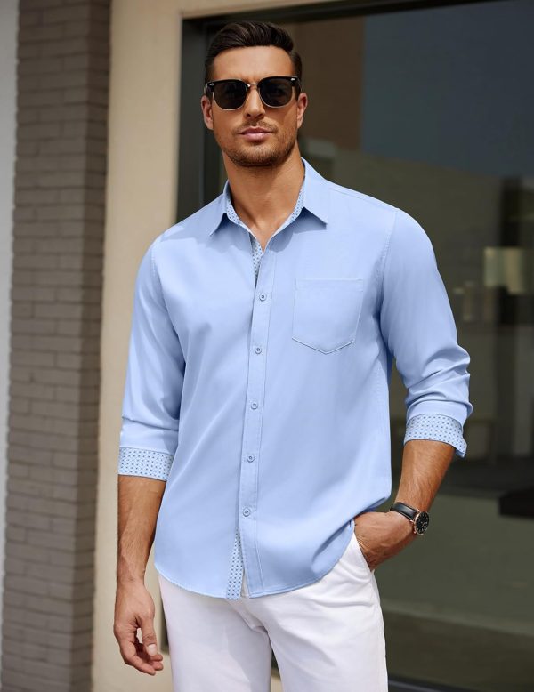 COOFANDY Men's Dress Shirt Wrinkle Free Regular Fit Stretch Long Sleeve Button Down Shirts - Image 47