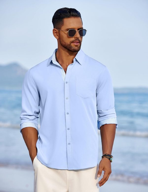 COOFANDY Men's Dress Shirt Wrinkle Free Regular Fit Stretch Long Sleeve Button Down Shirts - Image 49