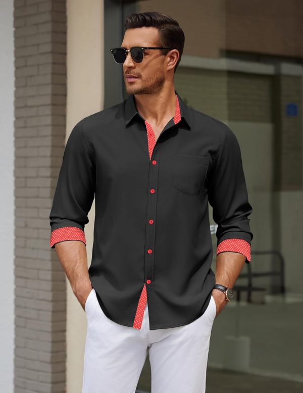 COOFANDY Men's Dress Shirt Wrinkle Free Regular Fit Stretch Long Sleeve Button Down Shirts - Image 54