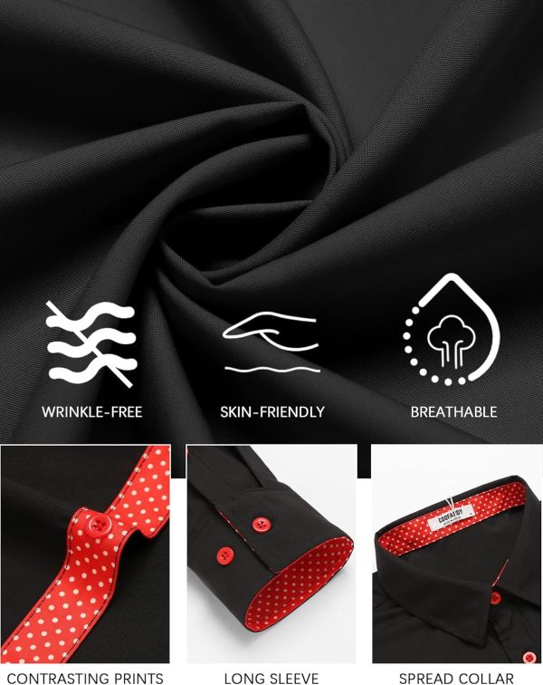 COOFANDY Men's Dress Shirt Wrinkle Free Regular Fit Stretch Long Sleeve Button Down Shirts - Image 57