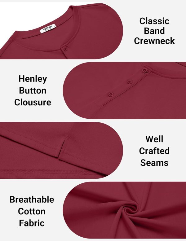 COOFANDY Mens Cotton Henley T-Shirts Short Sleeve Button Casual Basic Tees Work Shirts with Split Side - Image 15