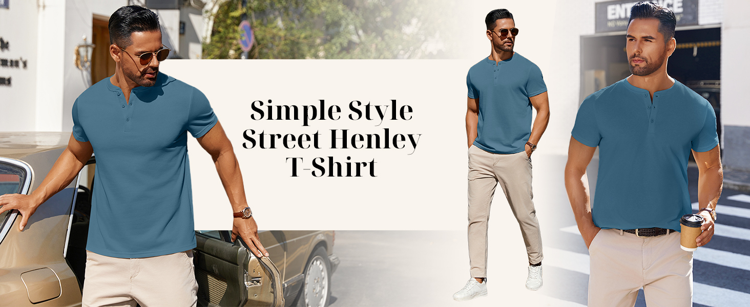 simple style treet henley t-shirt