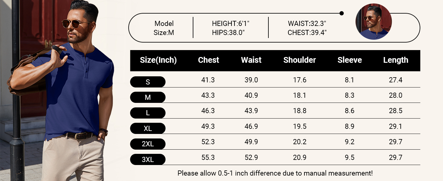mens cotton henley shirts