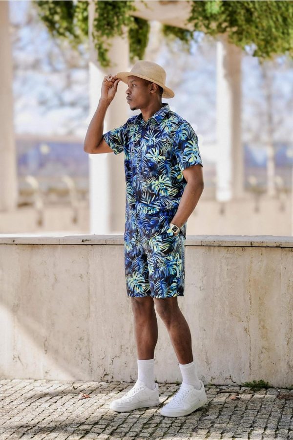 COOFANDY Men's Hawaiian 2 Piece Outfits Summer Beach Matching Set Short Sleeve Floral Shirts and Shorts - Image 58