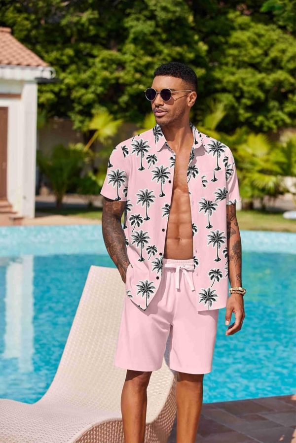 COOFANDY Men's Hawaiian 2 Piece Outfits Summer Beach Matching Set Short Sleeve Floral Shirts and Shorts - Image 69