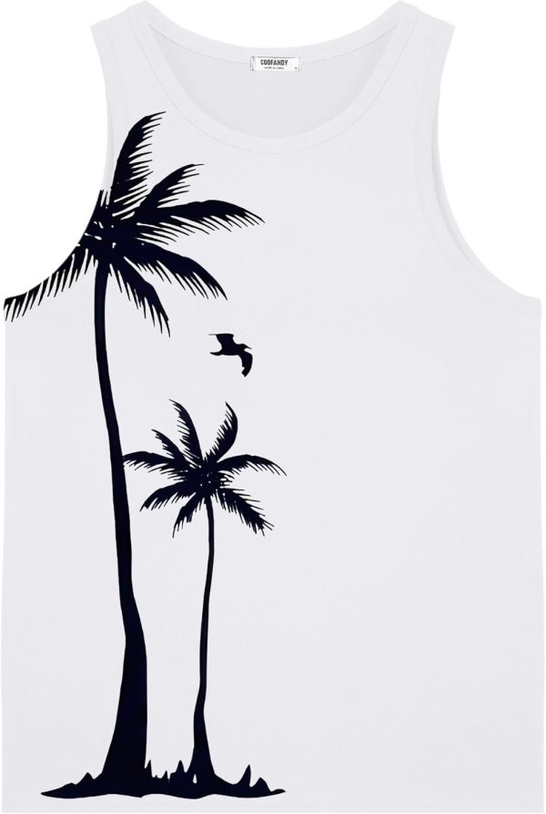 COOFANDY Mens Tank Tops Beach Summer Sleeveless Graphic T Shirts Palm Tree Vacation Quick Dry Muscle Gym Tank - Image 18