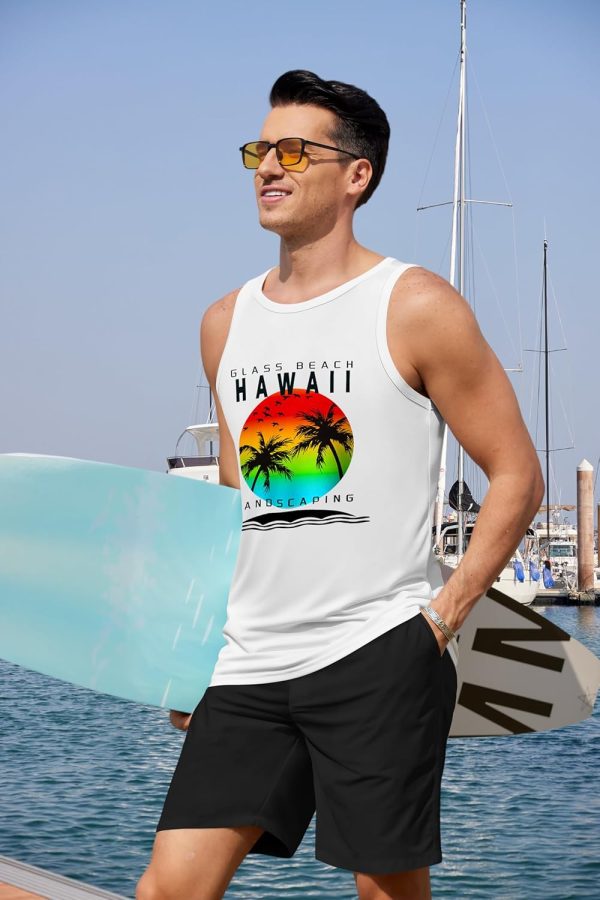 COOFANDY Mens Tank Tops Beach Summer Sleeveless Graphic T Shirts Palm Tree Vacation Quick Dry Muscle Gym Tank - Image 20