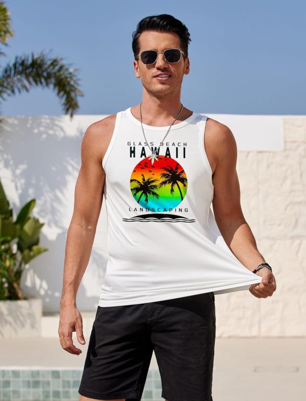 COOFANDY Mens Tank Tops Beach Summer Sleeveless Graphic T Shirts Palm Tree Vacation Quick Dry Muscle Gym Tank - Image 22