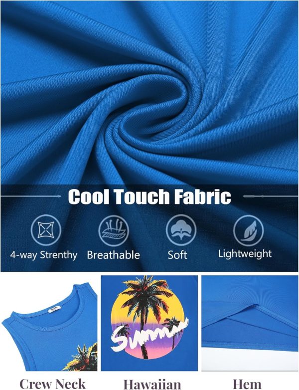 COOFANDY Mens Tank Tops Beach Summer Sleeveless Graphic T Shirts Palm Tree Vacation Quick Dry Muscle Gym Tank - Image 29