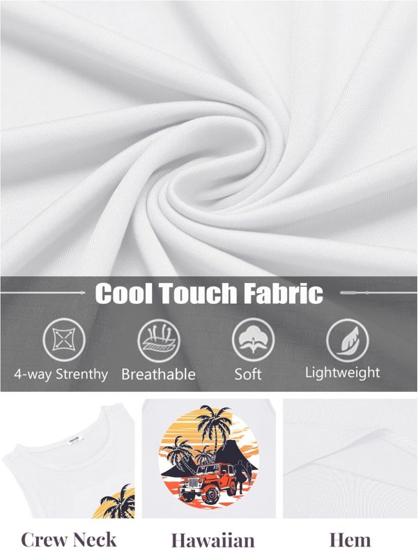 COOFANDY Mens Tank Tops Beach Summer Sleeveless Graphic T Shirts Palm Tree Vacation Quick Dry Muscle Gym Tank - Image 36