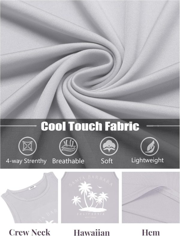 COOFANDY Mens Tank Tops Beach Summer Sleeveless Graphic T Shirts Palm Tree Vacation Quick Dry Muscle Gym Tank - Image 41
