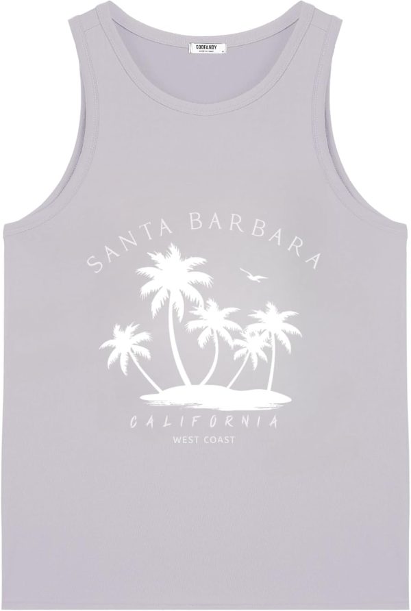 COOFANDY Mens Tank Tops Beach Summer Sleeveless Graphic T Shirts Palm Tree Vacation Quick Dry Muscle Gym Tank - Image 42
