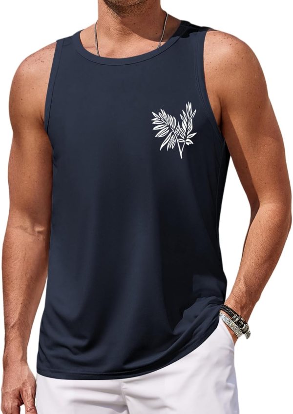 COOFANDY Mens Tank Tops Beach Summer Sleeveless Graphic T Shirts Palm Tree Vacation Quick Dry Muscle Gym Tank - Image 43