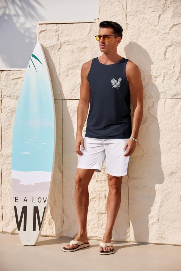 COOFANDY Mens Tank Tops Beach Summer Sleeveless Graphic T Shirts Palm Tree Vacation Quick Dry Muscle Gym Tank - Image 46