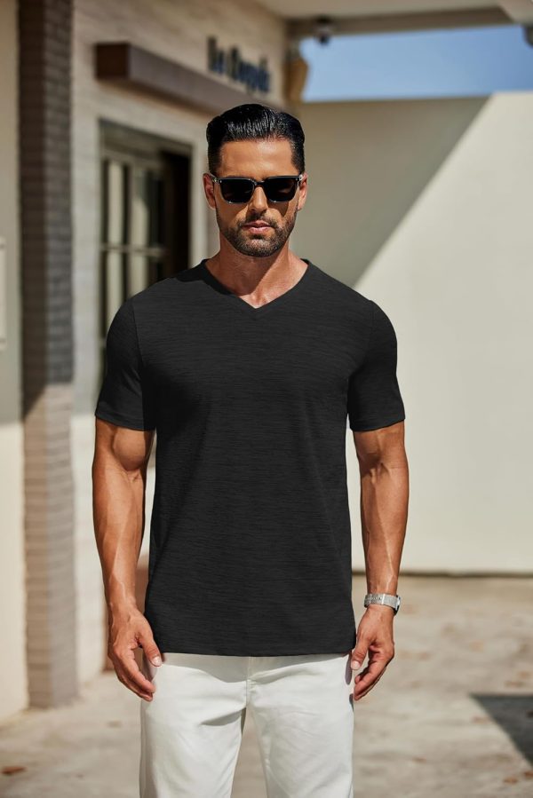 COOFANDY Men's T Shirts Short Sleeve Classic V Neck T-Shirt Casual Summer Basic Tee Shirt - Image 2