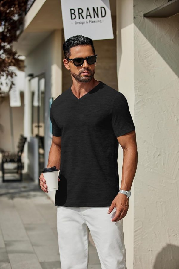 COOFANDY Men's T Shirts Short Sleeve Classic V Neck T-Shirt Casual Summer Basic Tee Shirt - Image 6