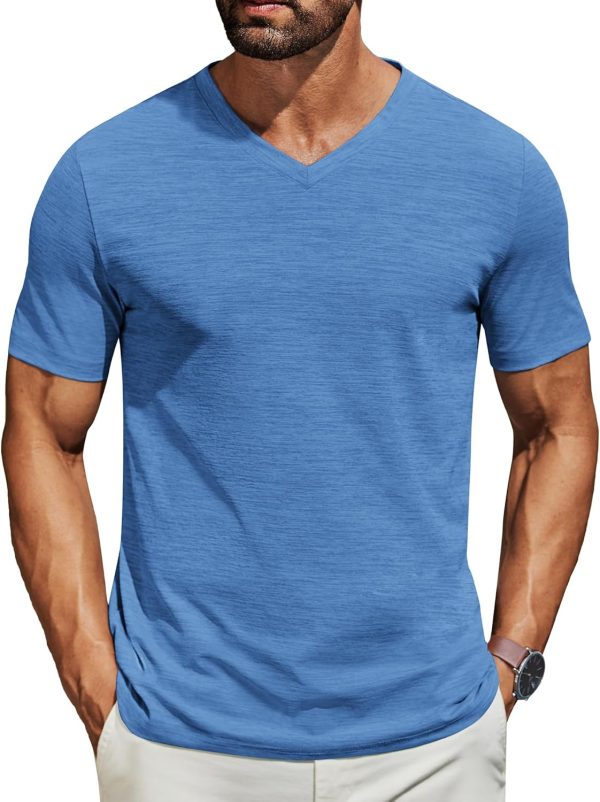 COOFANDY Men's T Shirts Short Sleeve Classic V Neck T-Shirt Casual Summer Basic Tee Shirt - Image 9