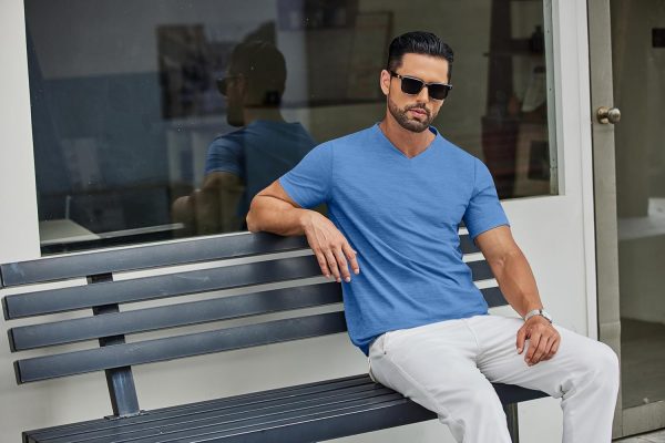 COOFANDY Men's T Shirts Short Sleeve Classic V Neck T-Shirt Casual Summer Basic Tee Shirt - Image 12