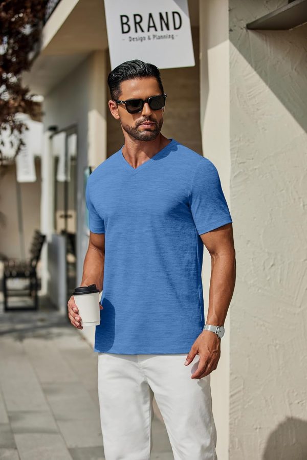 COOFANDY Men's T Shirts Short Sleeve Classic V Neck T-Shirt Casual Summer Basic Tee Shirt - Image 14