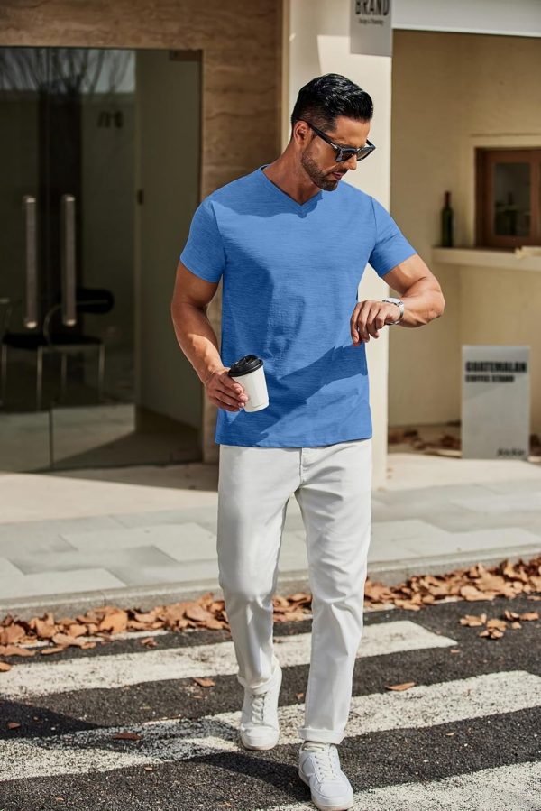 COOFANDY Men's T Shirts Short Sleeve Classic V Neck T-Shirt Casual Summer Basic Tee Shirt - Image 15
