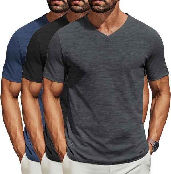 COOFANDY Men's T Shirts Short Sleeve Classic V Neck T-Shirt Casual Summer Basic Tee Shirt - Image 17