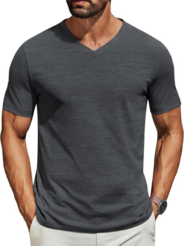 COOFANDY Men's T Shirts Short Sleeve Classic V Neck T-Shirt Casual Summer Basic Tee Shirt - Image 22