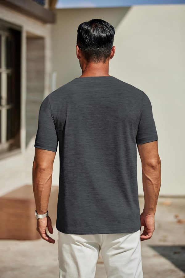 COOFANDY Men's T Shirts Short Sleeve Classic V Neck T-Shirt Casual Summer Basic Tee Shirt - Image 24