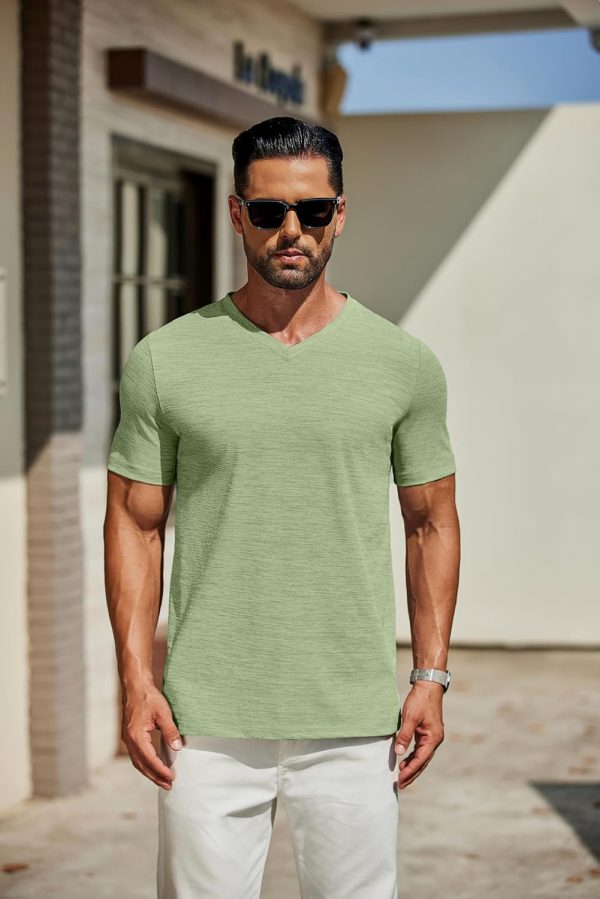 COOFANDY Men's T Shirts Short Sleeve Classic V Neck T-Shirt Casual Summer Basic Tee Shirt - Image 28