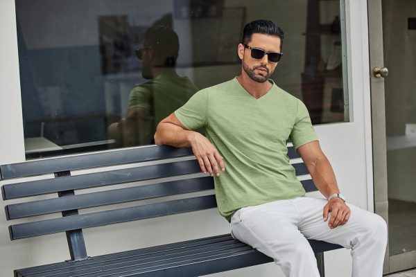COOFANDY Men's T Shirts Short Sleeve Classic V Neck T-Shirt Casual Summer Basic Tee Shirt - Image 30