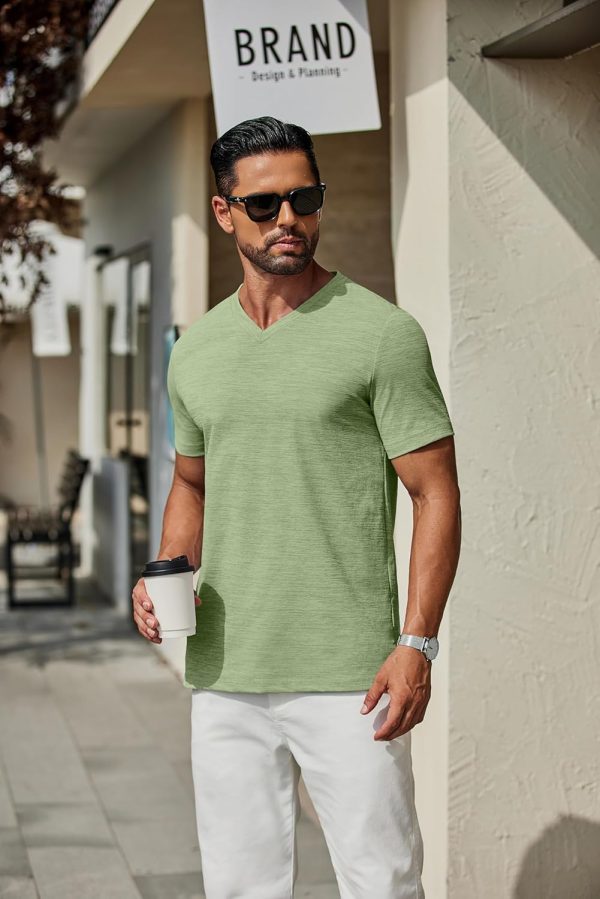 COOFANDY Men's T Shirts Short Sleeve Classic V Neck T-Shirt Casual Summer Basic Tee Shirt - Image 32