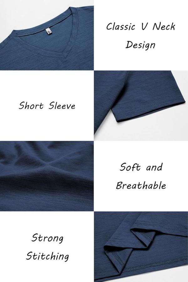 COOFANDY Men's T Shirts Short Sleeve Classic V Neck T-Shirt Casual Summer Basic Tee Shirt - Image 36