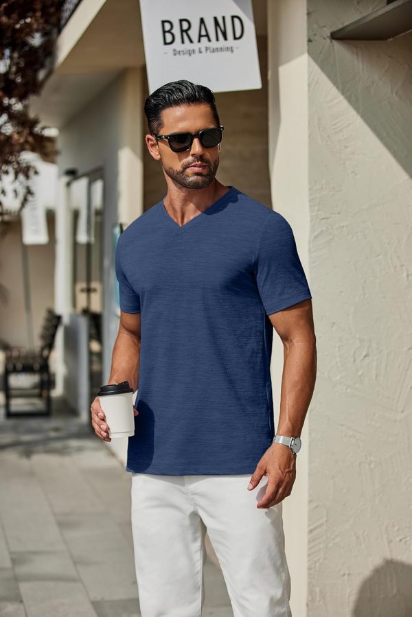 COOFANDY Men's T Shirts Short Sleeve Classic V Neck T-Shirt Casual Summer Basic Tee Shirt - Image 37